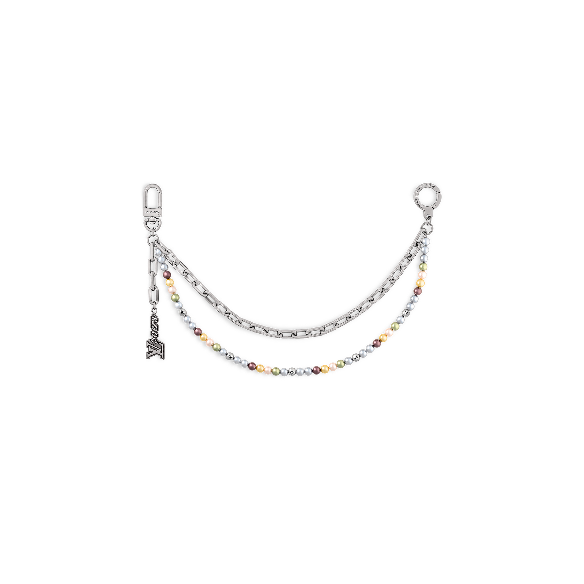 LOUIS VUITTON PEARLS CHAIN BELT AND BAG CHARM M02293